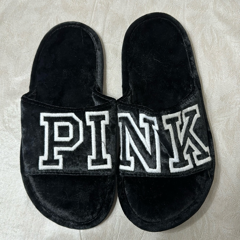 Suede PINK victoria’s secret slipper slides